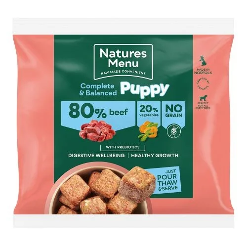 Natures Menu Complete & Balanced Raw Puppy Food 80/20 - Beef 1kg